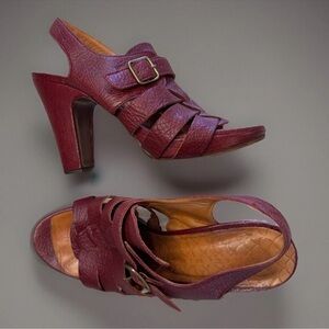Elegant Burgundy Heeled Sandals